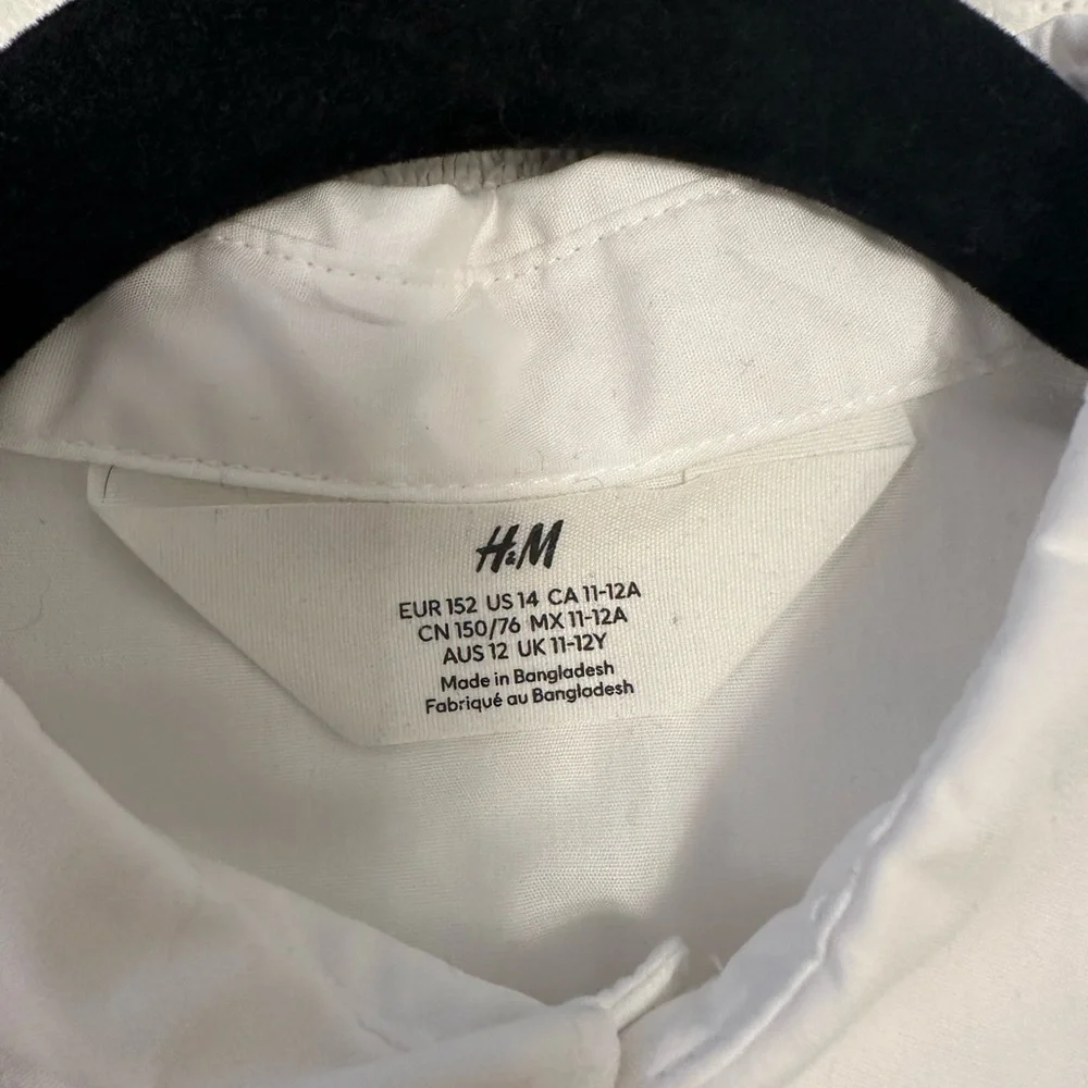 H&M Crisp White Dress Shirt for Boys size 14